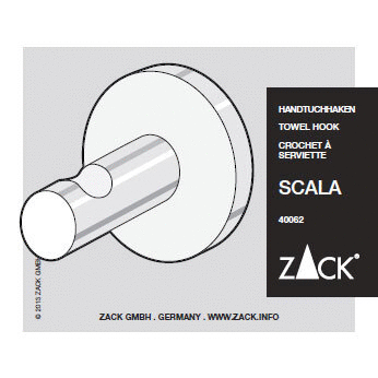 Zack Scala Polished Stainless Steel Towel Hook 40062