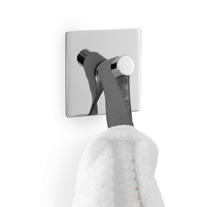 Zack Duplo Polished Stainless Steel Square Towel Hook 40071