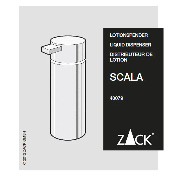 Zack Scala Polished Stainless Steel Soap Dispenser