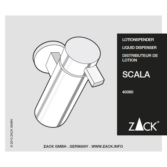 Zack Scala Polished Stainless Steel Wall Soap Dispenser 40080