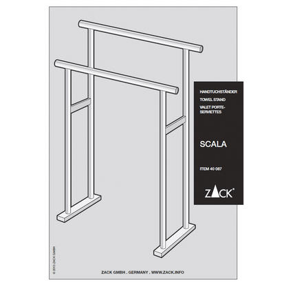 Zack Scala Polished Stainless Steel Towel Stand 40087