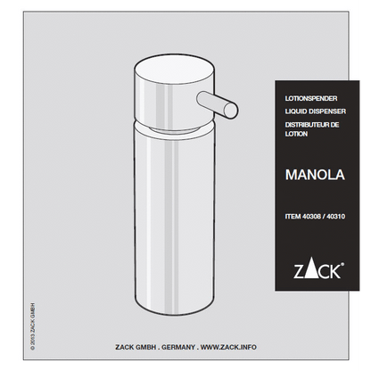 Zack Manola Brushed Stainless Steel Soap Dispenser 40308