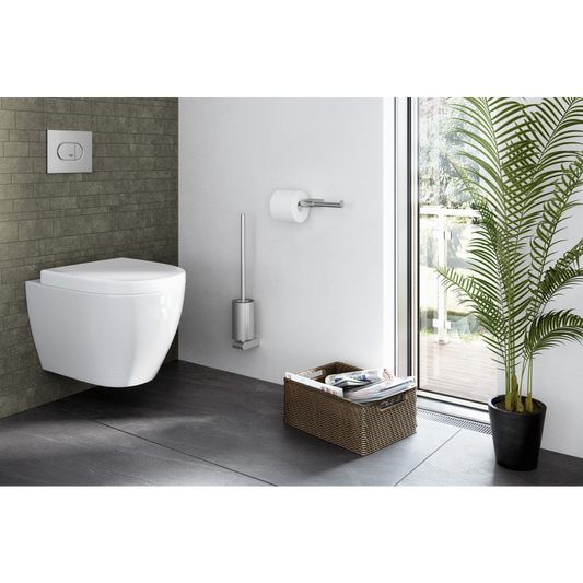 Zack Atore Brushed Stainless Steel Wall Mounted Toilet Brush - Premium Quality Bathroom Accessory