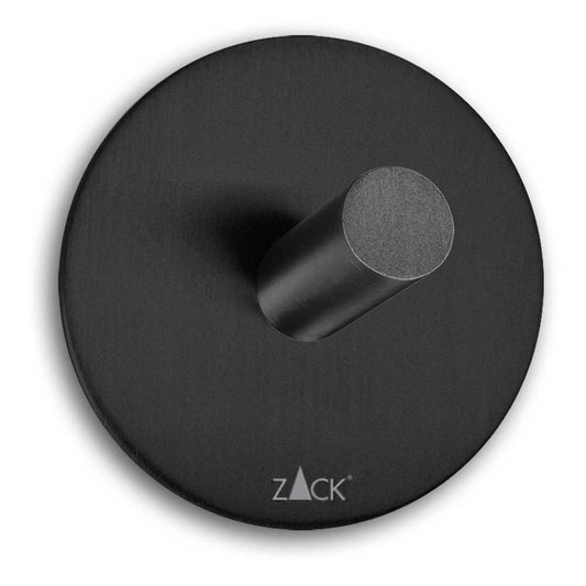 Zack Duplo Powder Coated Black Stainless Steel Circular Towel Hook 40447