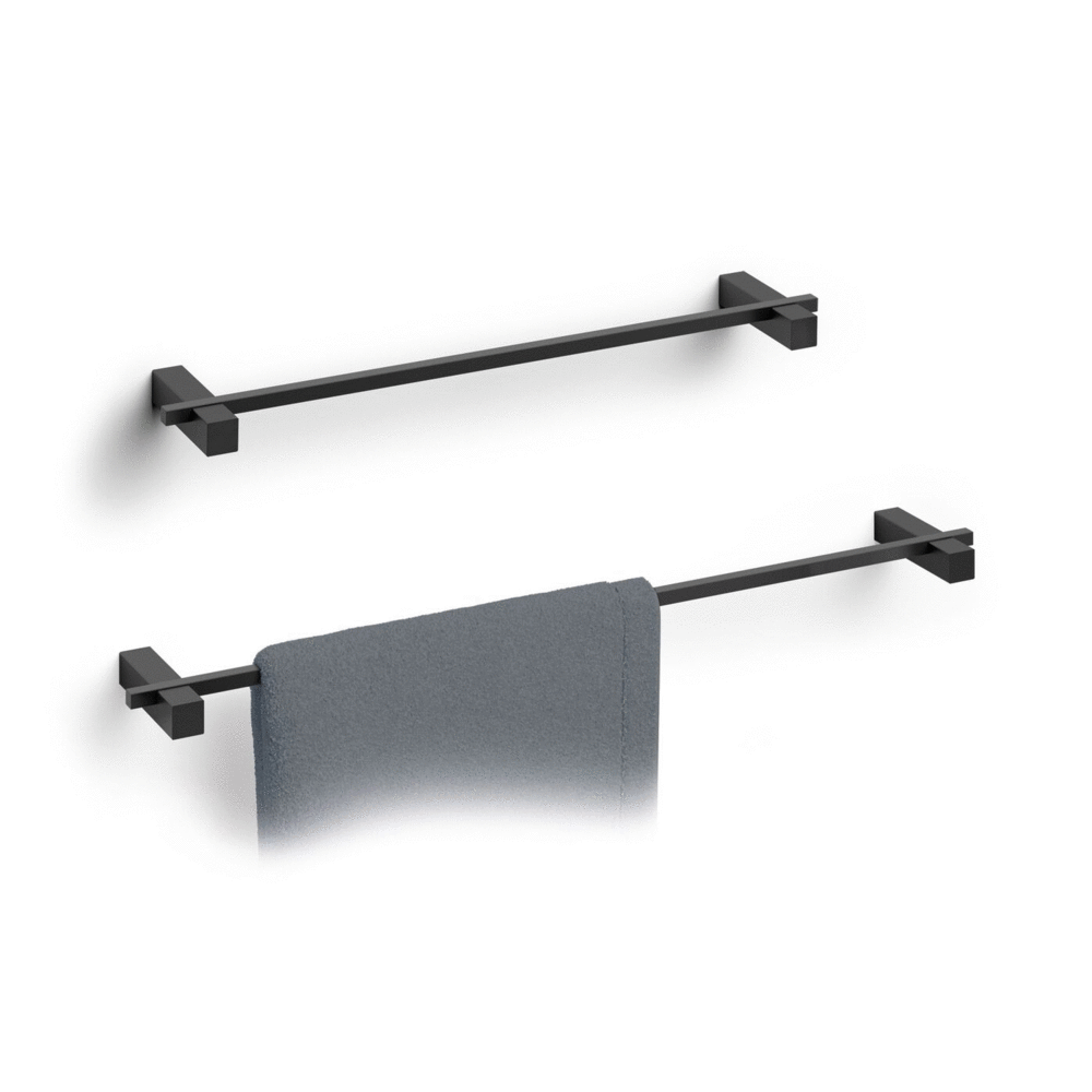 Zack Carvo Powder Coated Black Stainless Steel 65.8 cm Towel Rail 40502