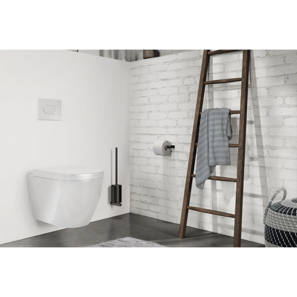 Zack Carvo Powder Coated Black Stainless Steel Wall Toilet Brush 40507