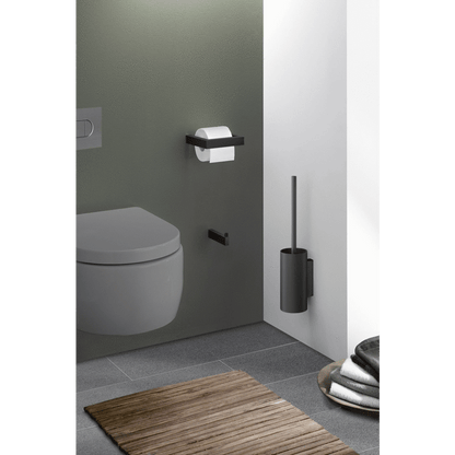 Zack Linea Black Stainless Steel Wall Toilet Brush Set 40571
