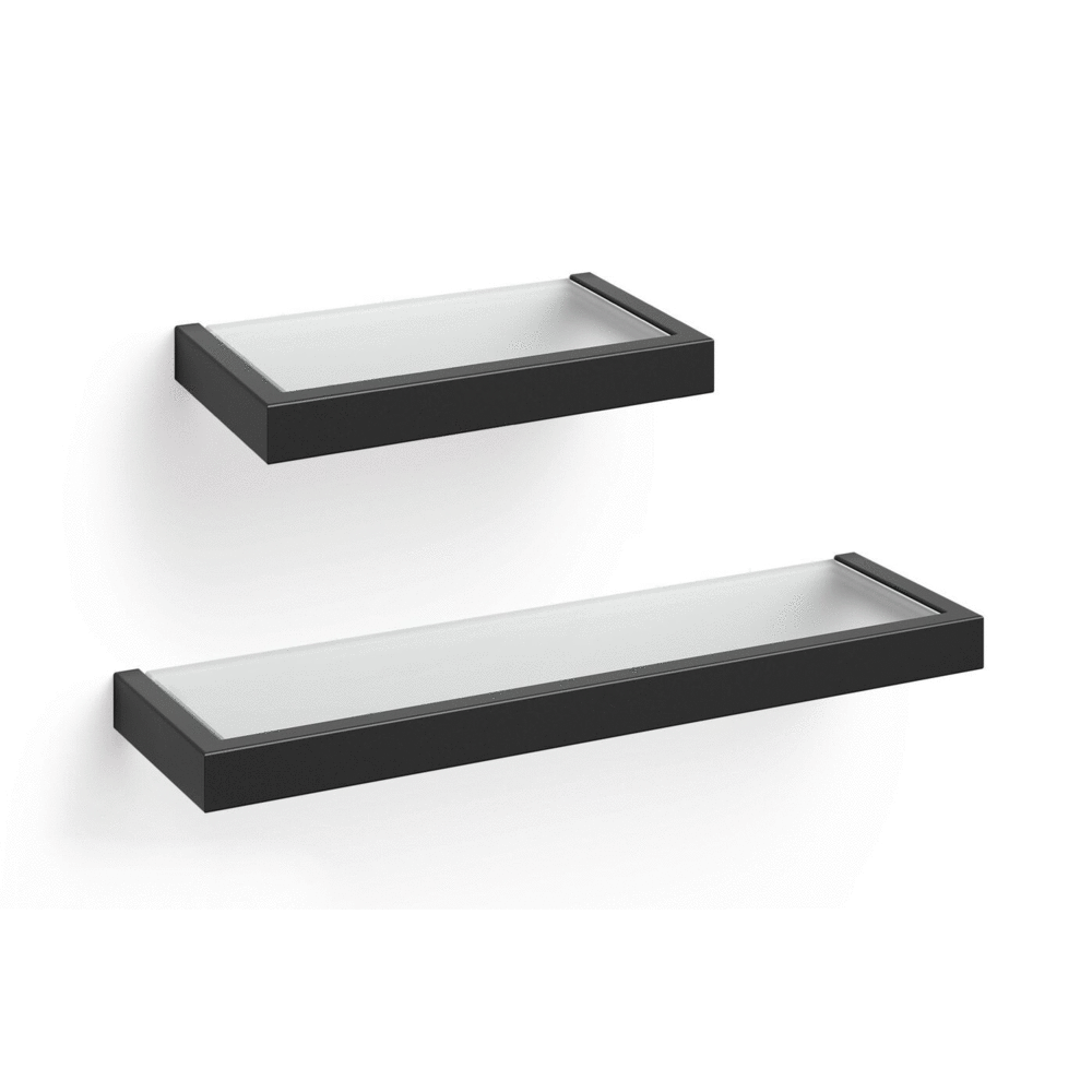 Zack Linea Black Stainless Steel 26.5 cm Bathroom Shelf 40573