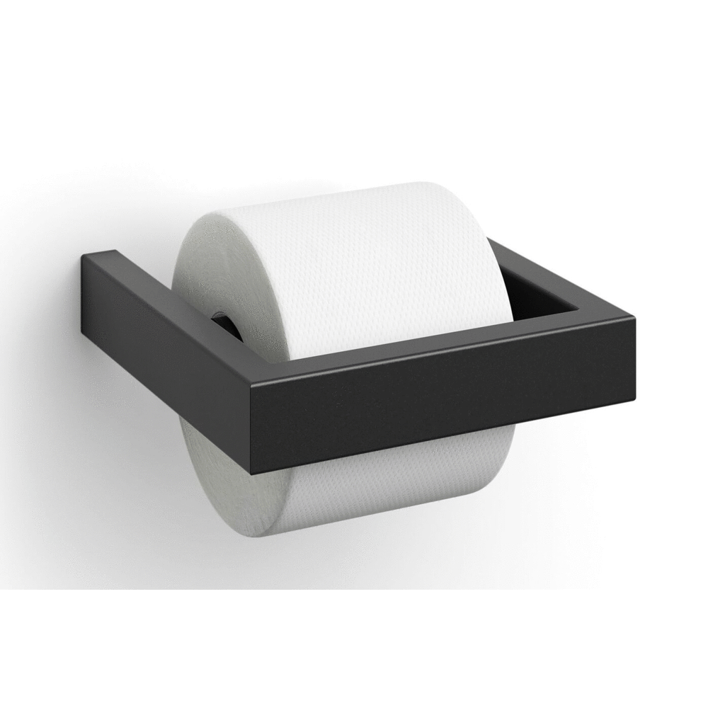 Zack Linea Black Stainless Steel Toilet Roll Holder 40576