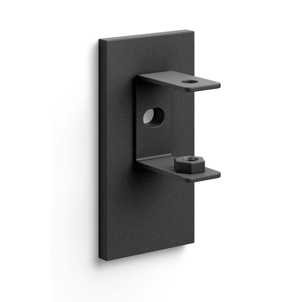 Zack Linea Black Stainless Steel Wall Bracket, set/2 (for adhesive attachment) 40585