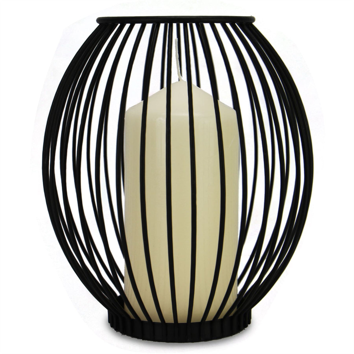 Maison & White Black Iron Cage Candle Holders, Set of 2