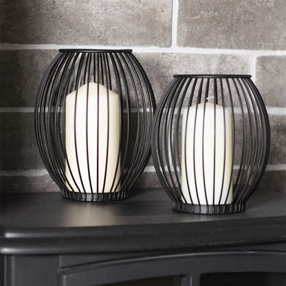 Maison & White Black Iron Cage Candle Holders, Set of 2