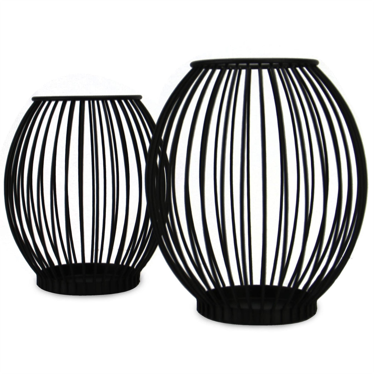 Maison & White Black Iron Cage Candle Holders, Set of 2