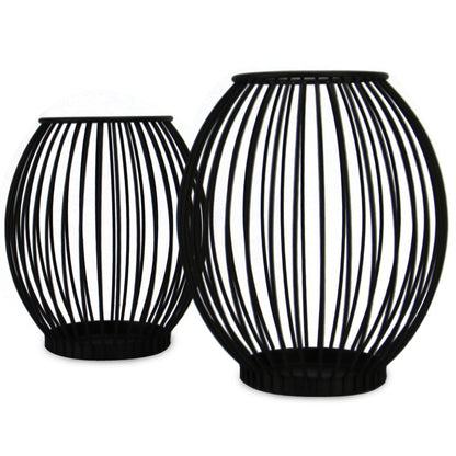 Maison & White Black Iron Cage Candle Holders, Set of 2