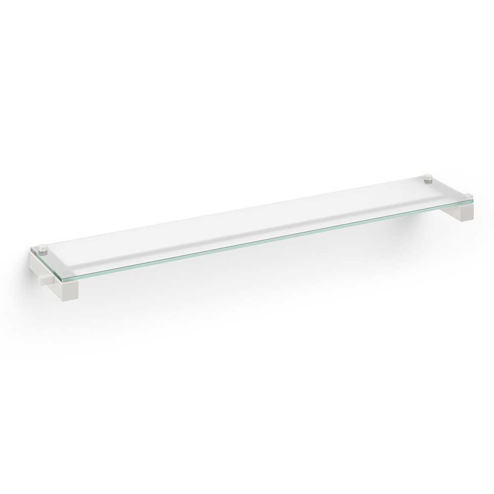 Zack Carvo White Stainless Steel & Glass Bathroom Shelf 40816