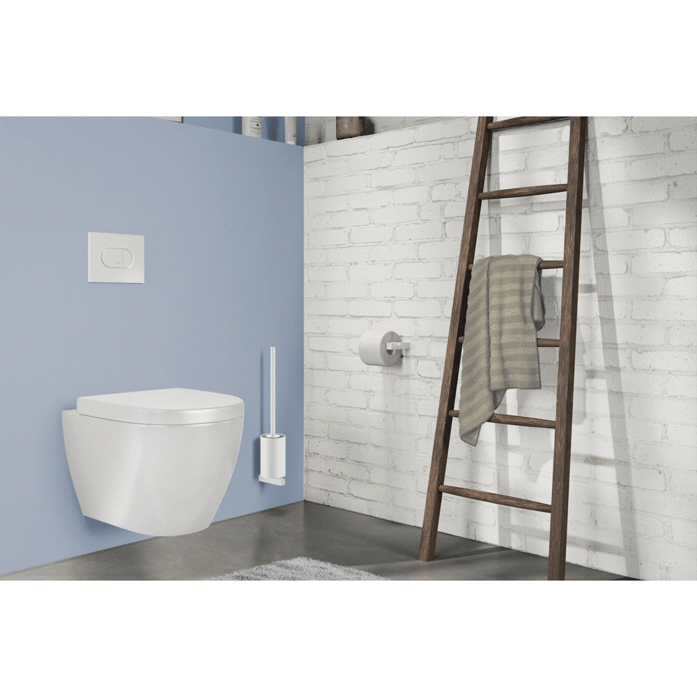 Zack Carvo White Stainless Steel Wall Toilet Brush 40817