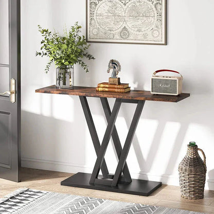 110cm Industrial Console Table | V-Leg Entryway & Hallway Table