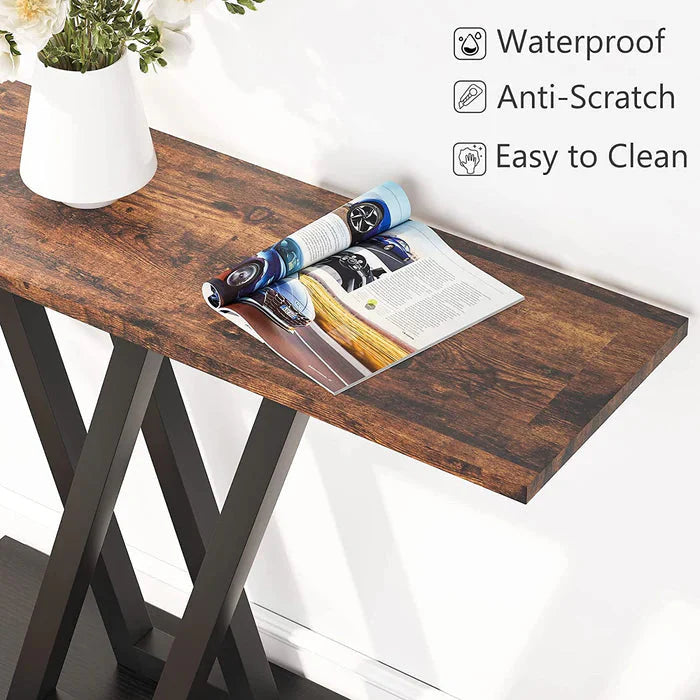 110cm Industrial Console Table | V-Leg Entryway & Hallway Table