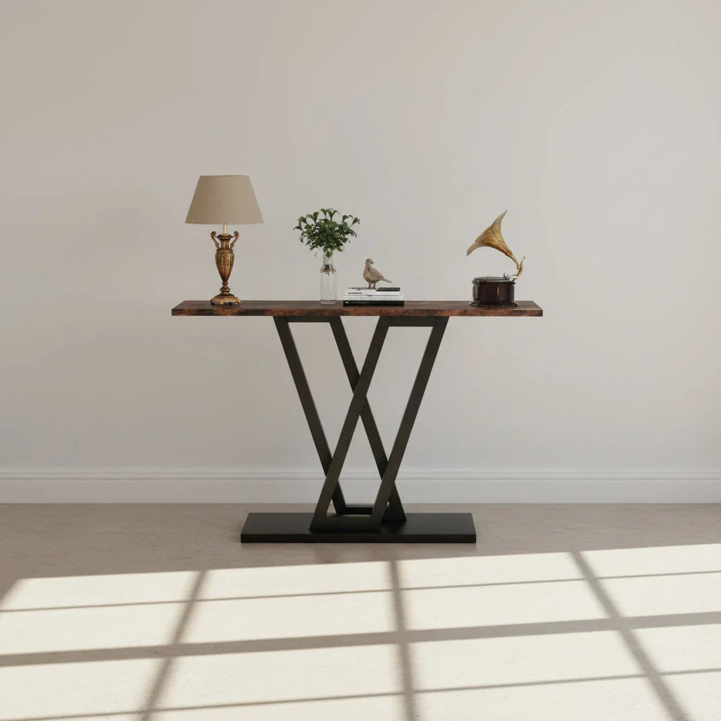 110cm Industrial Console Table | V-Leg Entryway & Hallway Table