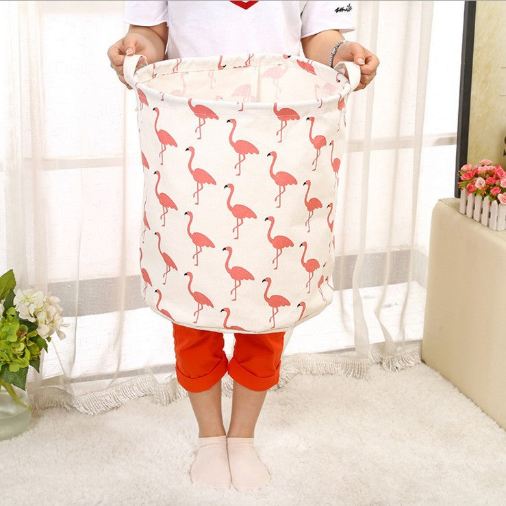 Foldable Cotton and Linen Laundry Basket for Bathroom, Laundry and Toy Storage