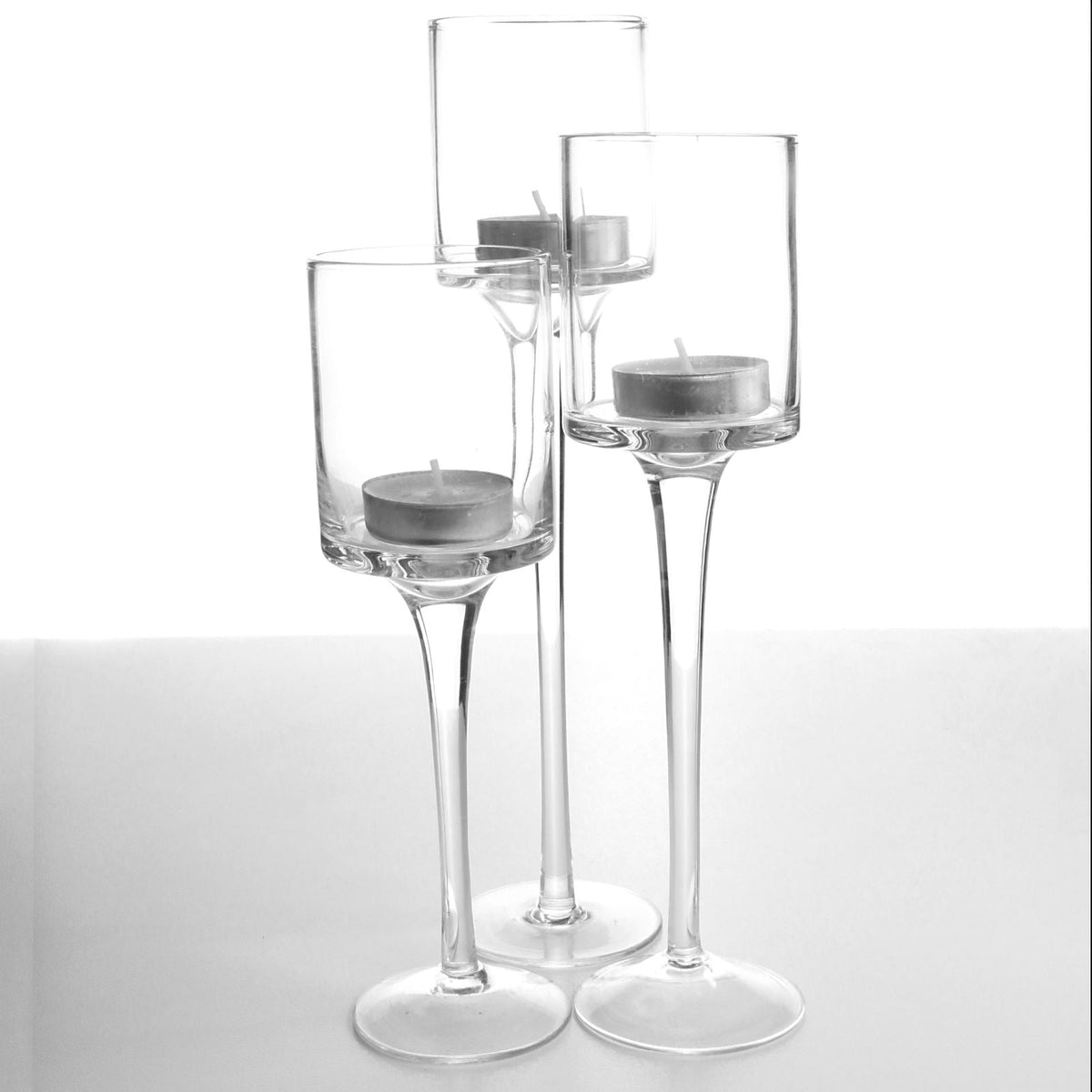 Maison & White Tall Glass Tealight Holders, Set of 3