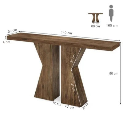 140cm Farmhouse Console Table with K-Shaped Frame | Entryway & Sofa Table
