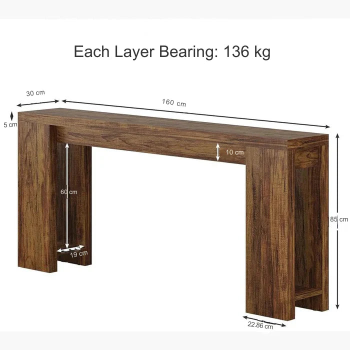 160cm Rustic Farmhouse Console Table | Entryway & Sofa Table