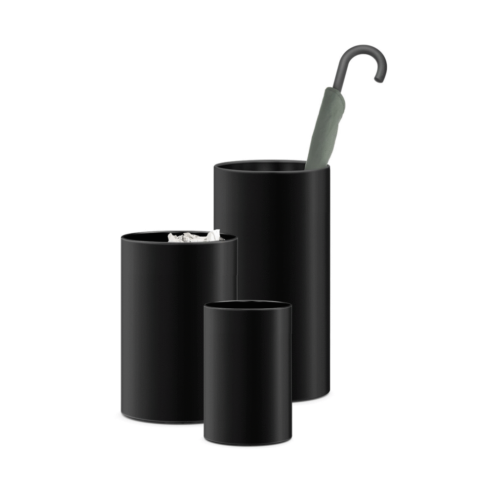 Zack Civos Black Stainless Steel 8 ltr Bathroom Waste Bin 50507