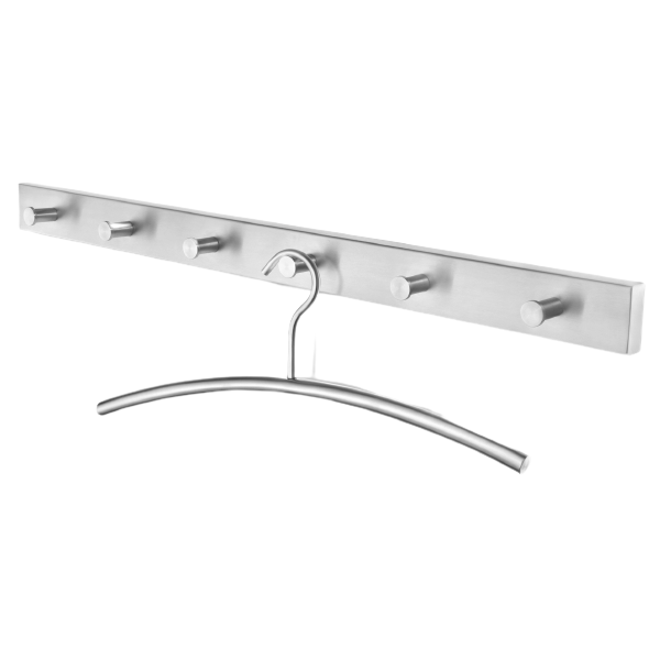 Zack Vialo Brushed Stainless Steel Wall Coat Rack 50669