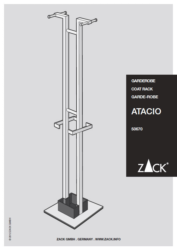 Zack Atacio Brushed Stainless Steel Coat Rack 50670