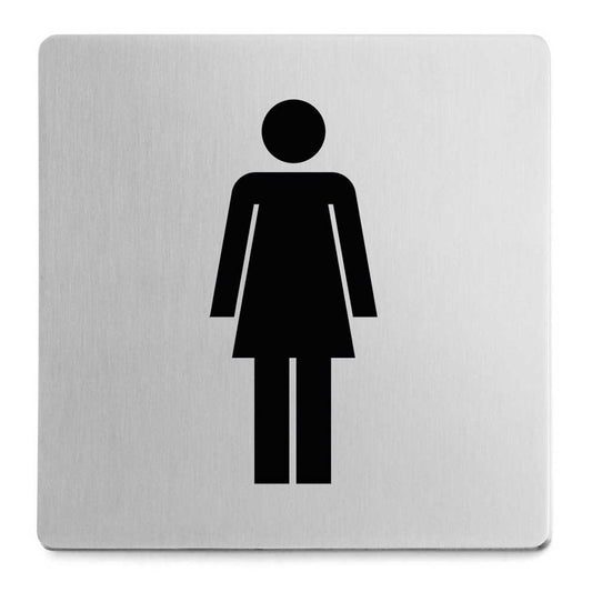 Zack Indici Brushed Stainless Steel Information Sign - Women 50714