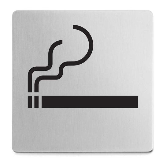 Zack Indici Brushed Stainless Steel Information Sign - Smoking Area 50720