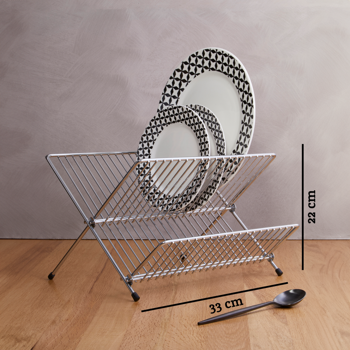 Small Chrome Folding Dish Drainer | Laurie