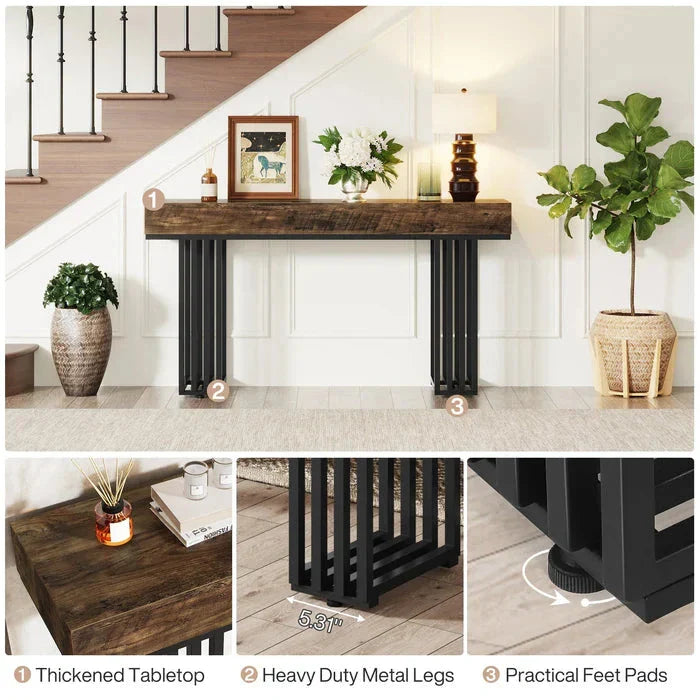 140cm Modern Console Table with Metal Legs | Entryway & Sofa Table