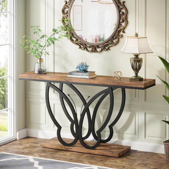140cm Console Table with Butterfly Metal Frame | Sofa Table
