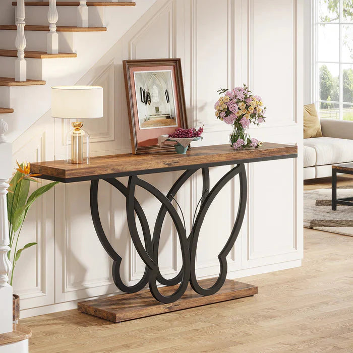 140cm Console Table with Butterfly Metal Frame | Sofa Table