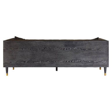 Raven Black Faux Leather Button Tufted 3 Seater Sofa
