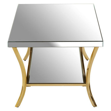 Kensington mirrored gold leg coffee table, tabletop detail