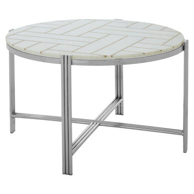 Eva white marble gold coffee table, styled living room 1