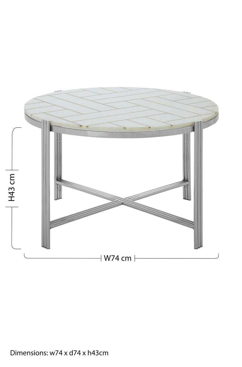 Eva white marble gold coffee table, styled living room 2