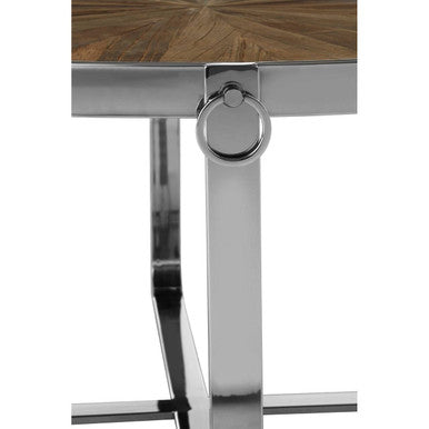 Mitra elm wood parquet coffee table, base detail