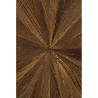 Mitra elm wood parquet coffee table, close up view 2