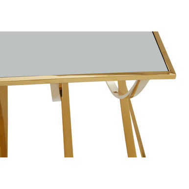 Reena mirrored top gold finish coffee table, styled living room 2