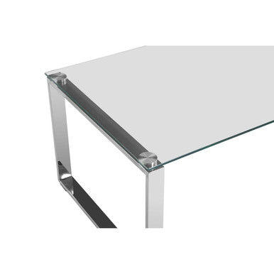 Allure silver rectangular black glass coffee table, styled living room 2