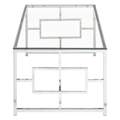 Allure silver rectangular coffee table, close up view 1