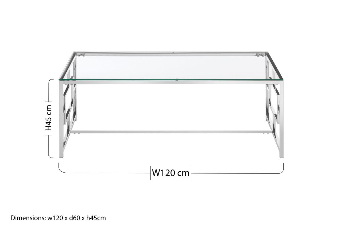 Allure silver rectangular coffee table, additional view