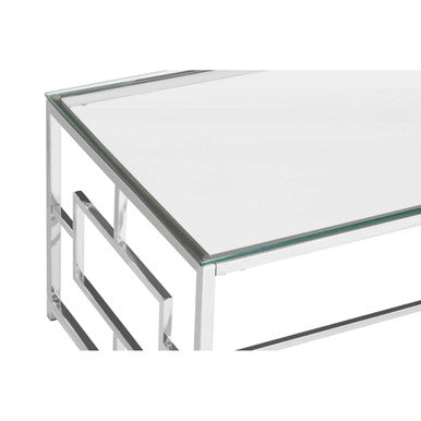 Allure silver rectangular coffee table, close up view 2