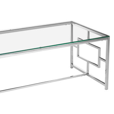 Allure silver rectangular coffee table, styled living room 2