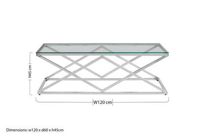 Allure silver inverted prism coffee table, additional view