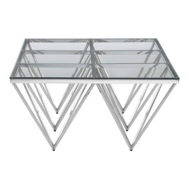 Allure silver six pincer legs coffee table, base detail